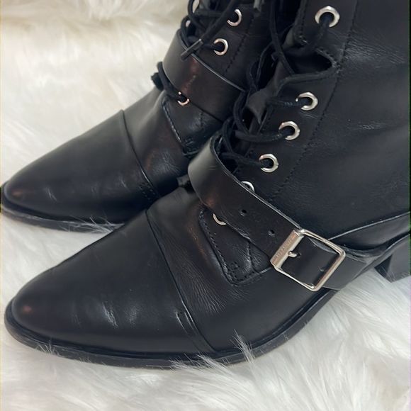All Saints Katy Leather Ankle Booties Shoes 39 B7 - Picture 6 of 14